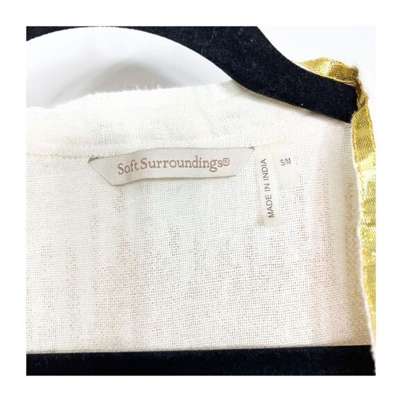 Soft Surroundings Rio Vista Cotton a short sleeve Upen Cardigan Size S M Boho - Picture 7 of 8